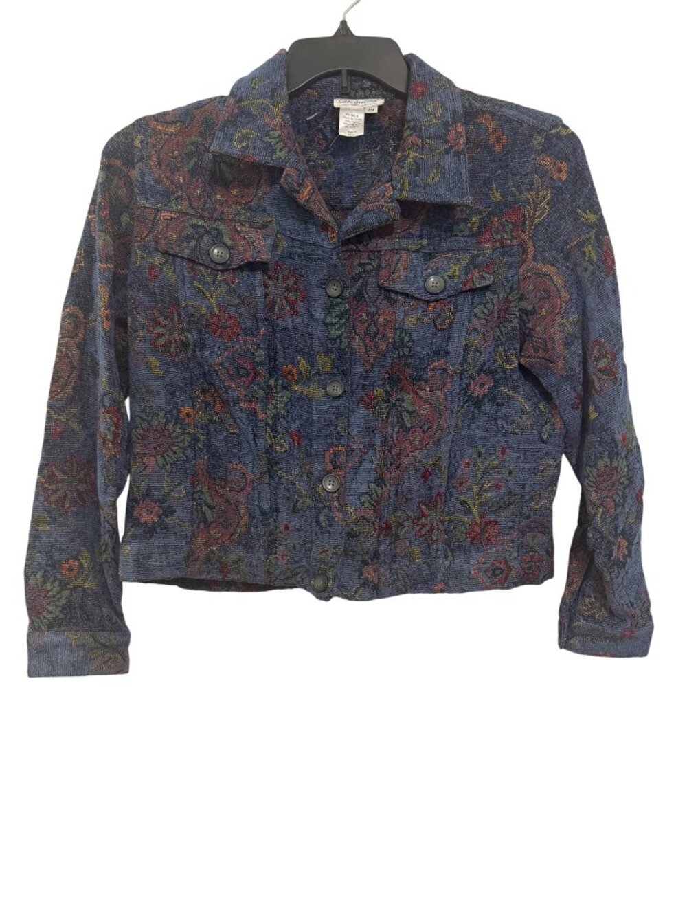 vintage Coldwater Creek Floral Tapestry Button-Up Jacket PM Multicolor